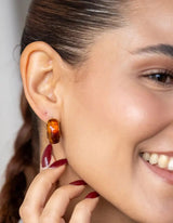 Amber Creolen Earrings I Gold - hiBALI