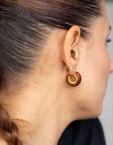Amber Creolen Earrings I Gold - hiBALI