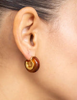 Amber Creolen Earrings I Gold - hiBALI