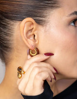 Amber Creolen Earrings I Gold - hiBALI