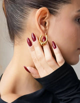Link Curvy Earrings I Gold - hiBALI