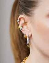 Link Curvy Earrings I Bicolor - hiBALI