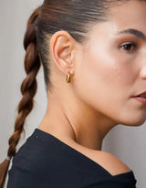 Bold Curvy Earrings I Gold - hiBALI