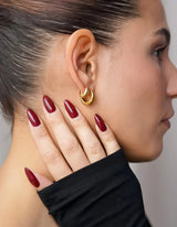 Bold Curvy Earrings I Gold - hiBALI