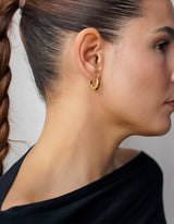 Bold Curvy Earrings I Gold - hiBALI