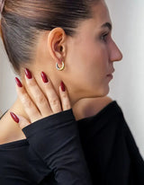 Bold Curvy Earrings I Bicolor - hiBALI