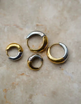 Bold Curvy Earrings I Bicolor - hiBALI