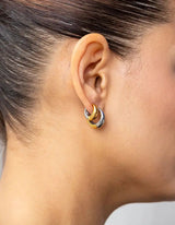 Bold Curvy Earrings I Bicolor - hiBALI