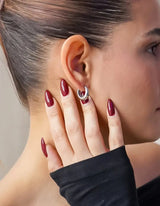 Bold Curvy Earrings I Silber - hiBALI