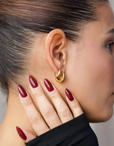 Mini Curvy Earrings I Gold - hiBALI
