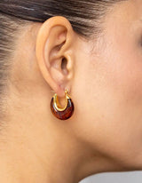 Amber Hoops Earrings I Gold - hiBALI