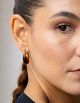 Amber Hoops Earrings I Gold - hiBALI