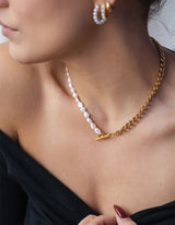 Edgy Pearly Necklace - hiBALI