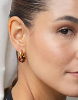 Bordeaux Link Earrings I Gold - hiBALI