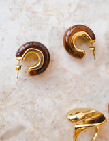 Amber Creolen Earrings I Gold - hiBALI