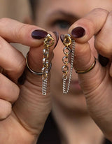 Fusion Chain Earrings | Bicolor - hiBALI