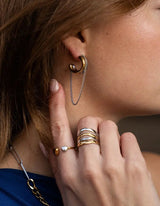 Fusion Drop Chain Earrings  | Bicolor - hiBALI