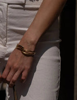 Curved Bangle | Armband Gold - hiBALI