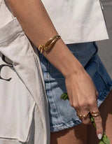 Curved Bangle | Armband Gold - hiBALI