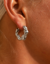 Chunky Lava Hoops in Silber, Ansicht 2