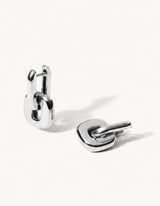 Duo Link Earrings in Silber