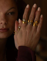 Chunky Edgy Ring | Gold - hiBALI