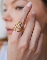 Triple Wavy Ring I Gold - hiBALI