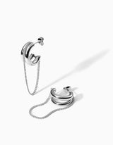 Fusion Drop Chain Earrings  | Silber - hiBALI