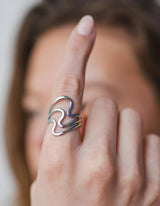 Triple Wavy Ring I Silber - hiBALI