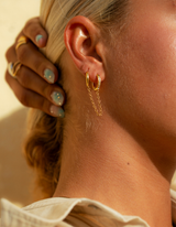 Sparkle Chain Hoops in Gold, Ansicht 2