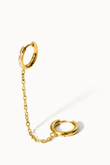 Sparkle Chain Hoops in Gold