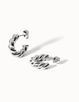Twisted Hoops in Silber